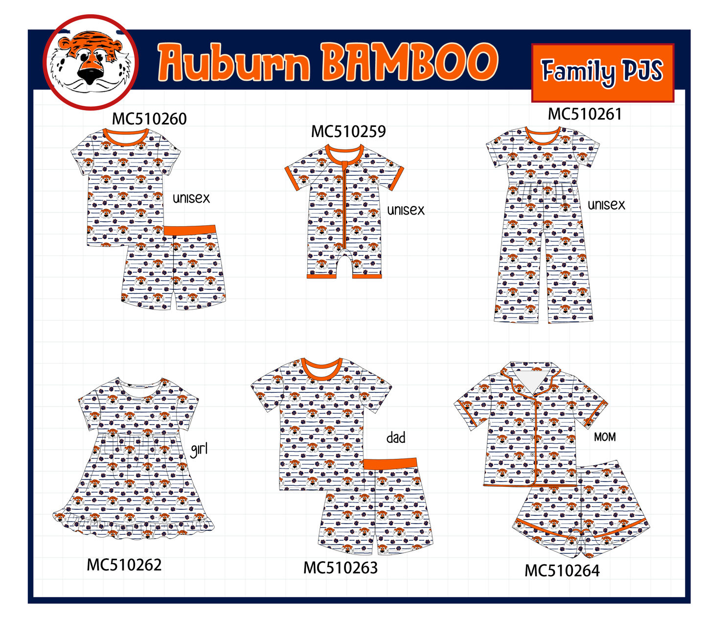 PO71 Auburn bamboo family PJS collection