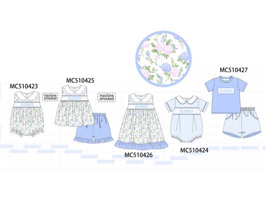 PO71 Blue floral blessed embroidery collection 2