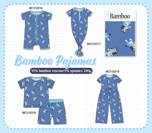 PO71 Blue character print bamboo collection