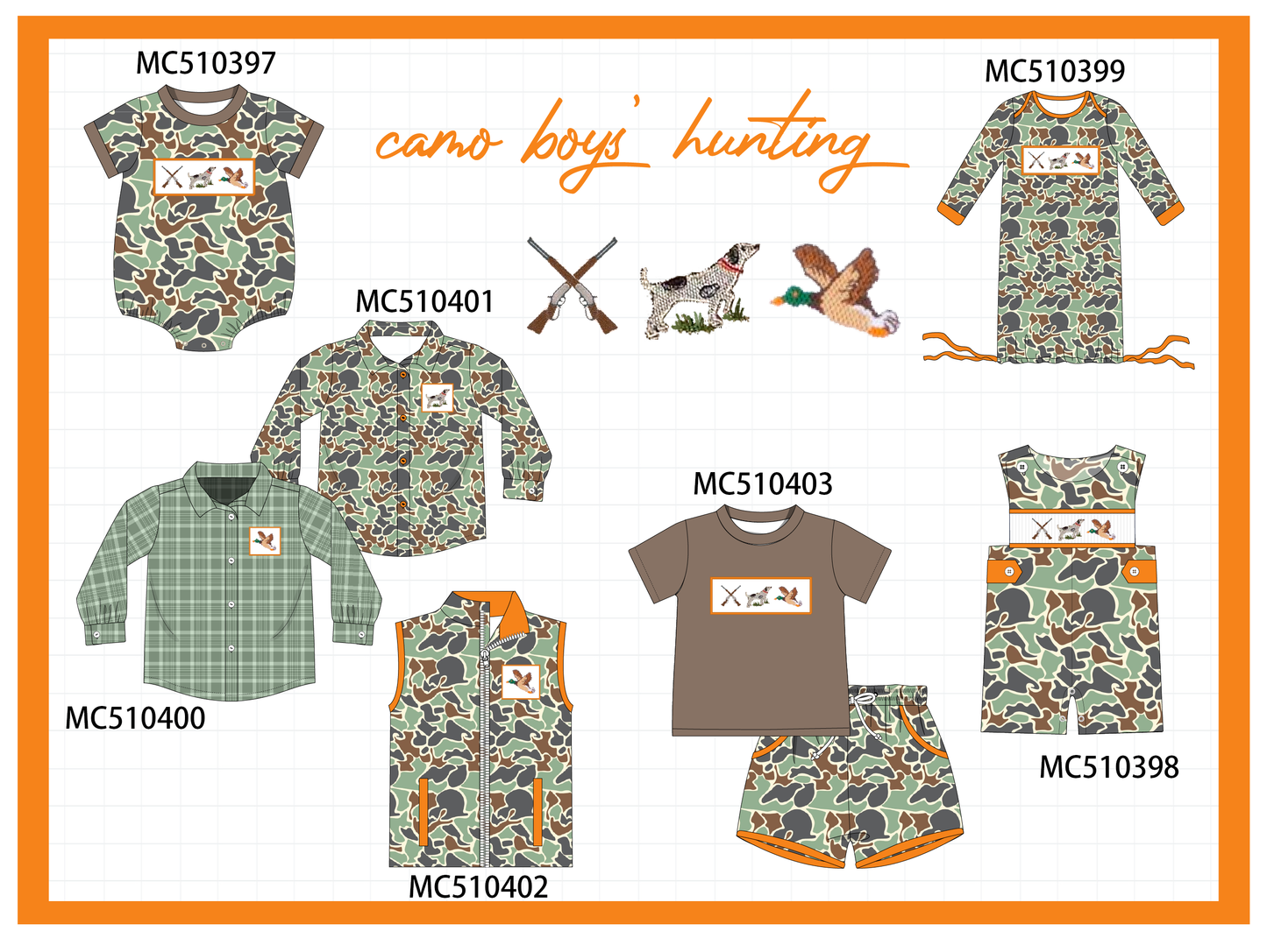 PO71 Camouflage hunting embroidery collection