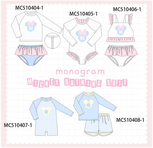PO71 Character monogram embroidery swimsuit collection