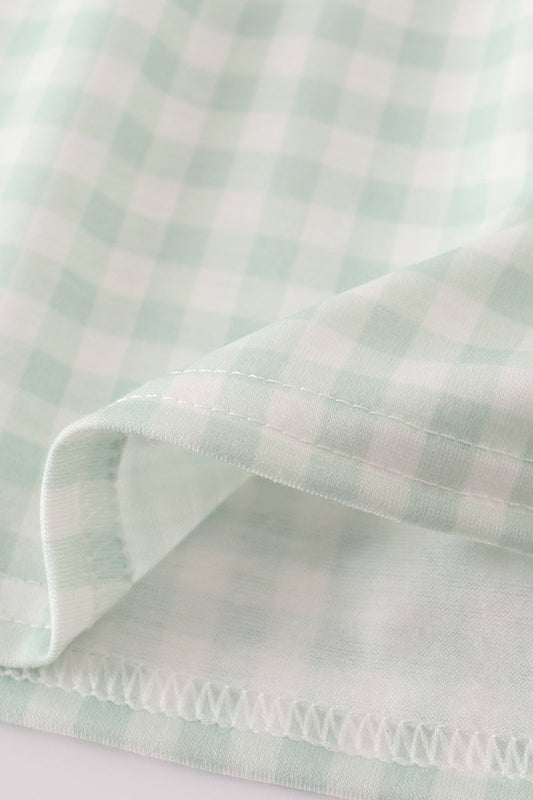 Farm cow gingham ruffle dress