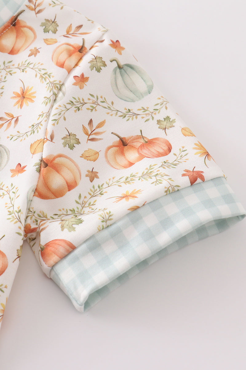 Pumpkin girl ruffle shorts set