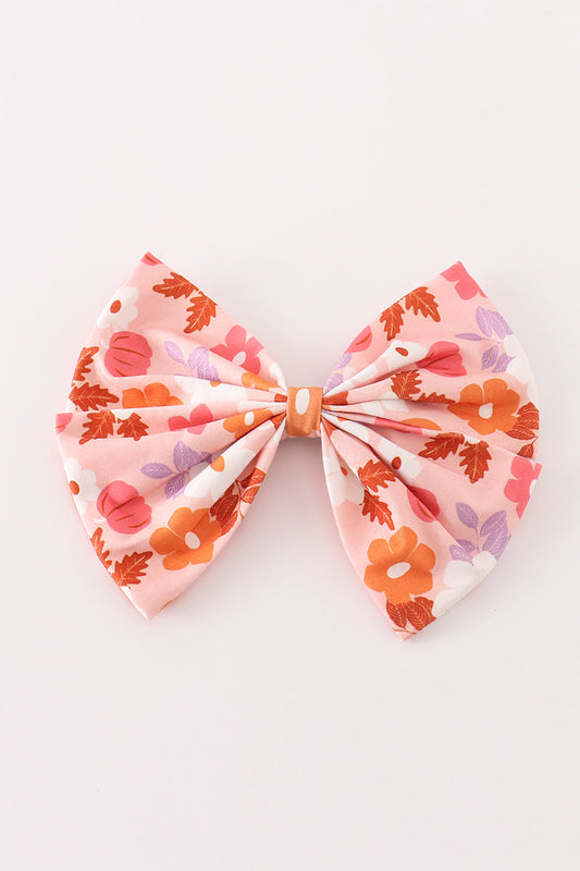 Pumpkin floral 1pc hair bow
