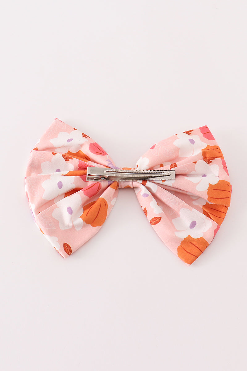 Pumpkin floral 1pc hair bow