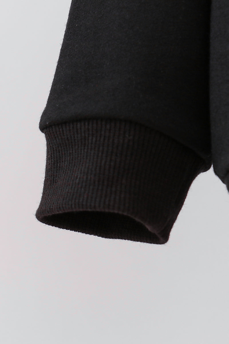 Black reindeer sequin mom&me fleece sweatshirt