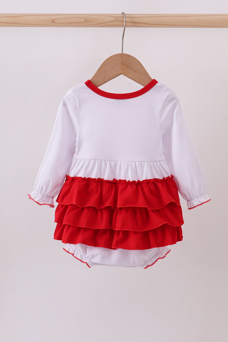White bow ruffle bubble