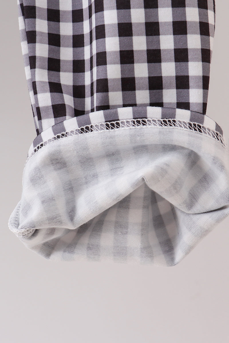 Green santa claus applique pants set