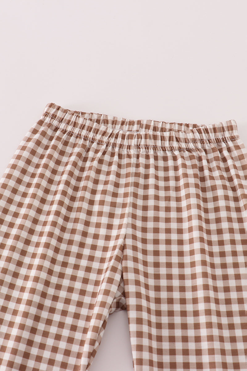 Deer gingham pants set