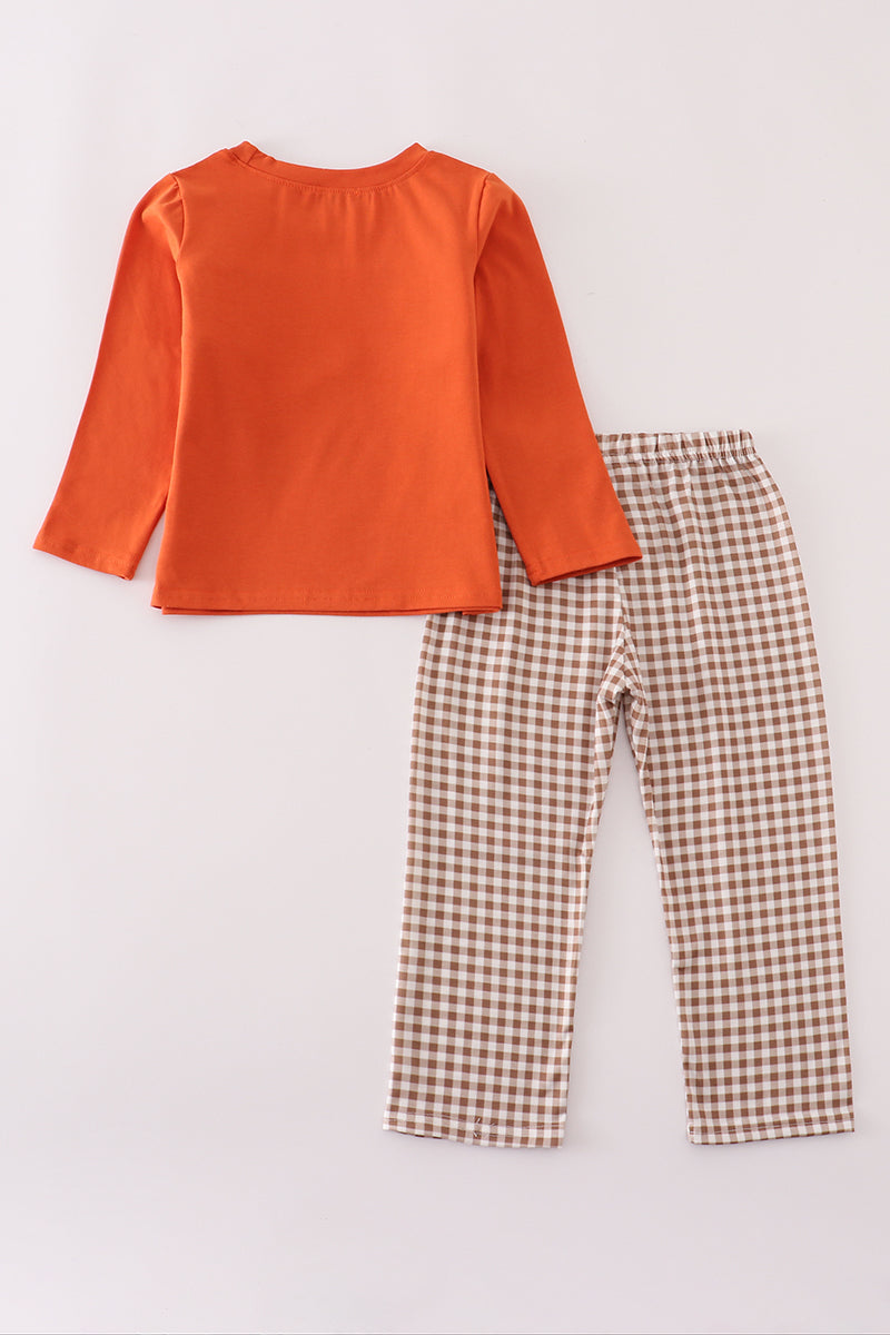 Deer gingham pants set