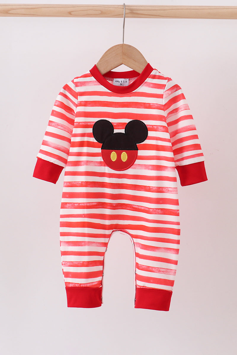 Red stripe character PJ romper