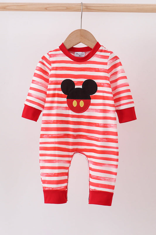 Red stripe character PJ romper