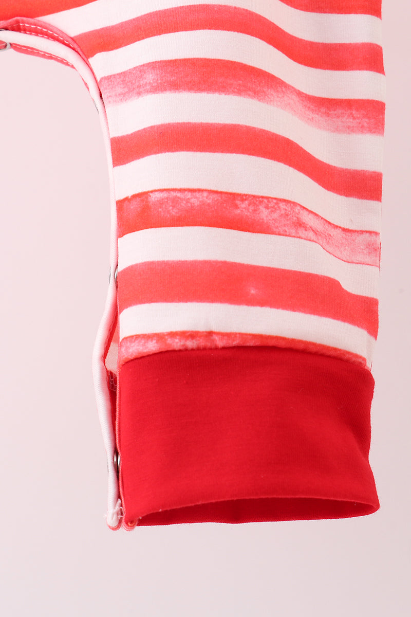 Red stripe character PJ romper