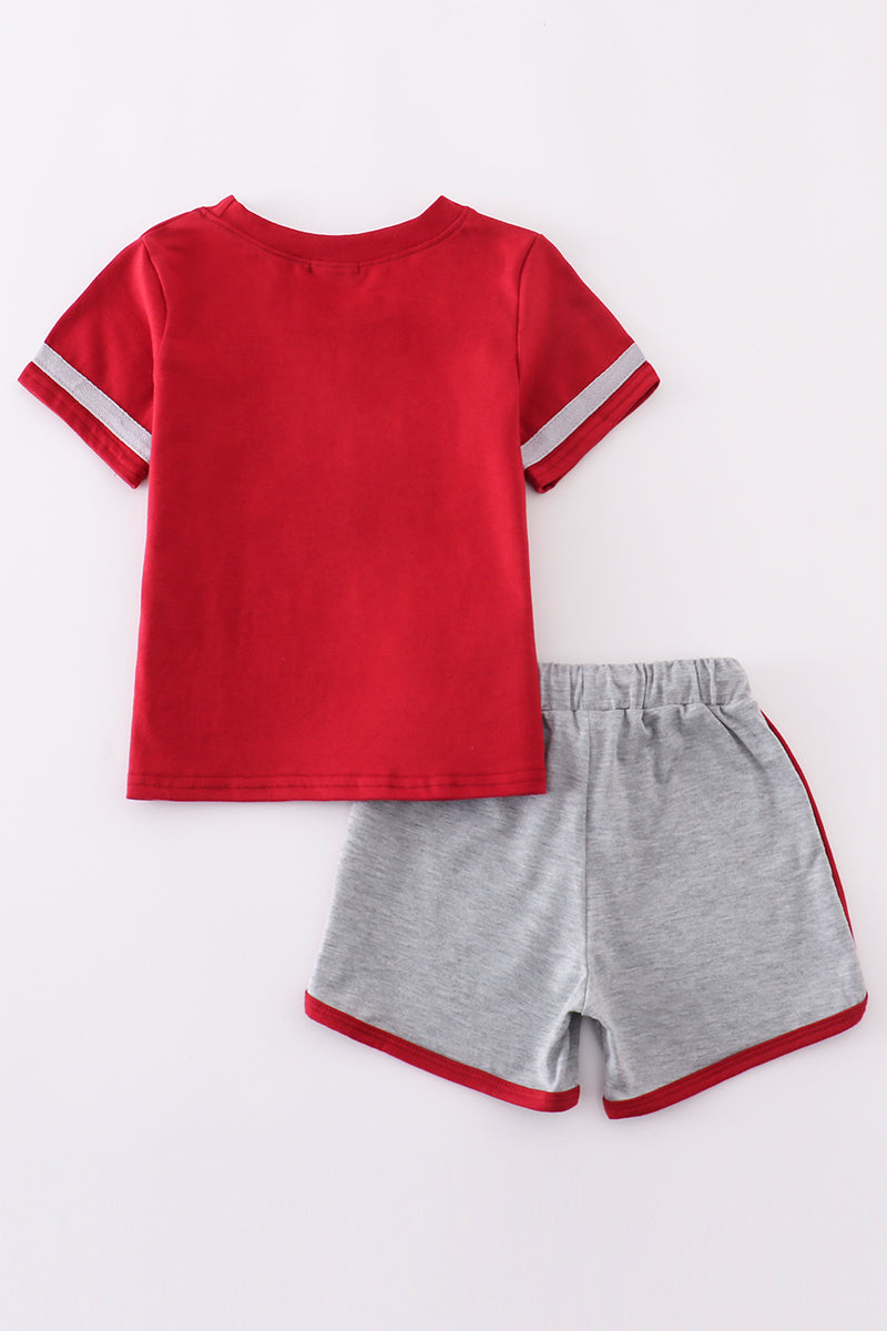 Maroon GAME DAY glitter shorts set