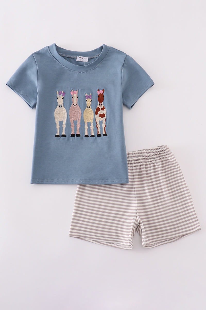 Farm horses shorts set