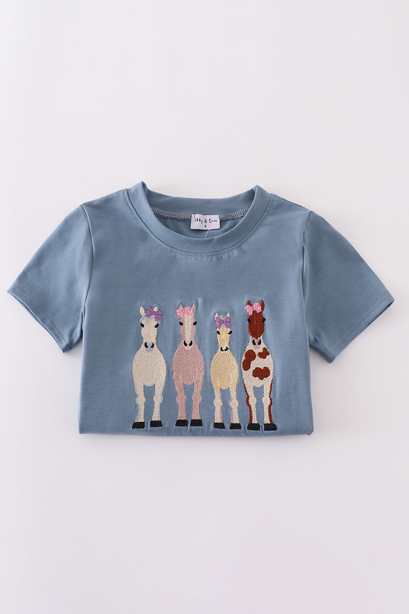 Farm horses shorts set