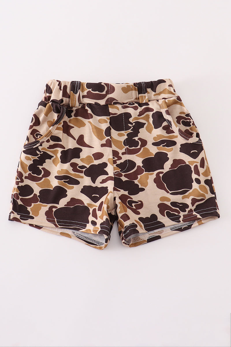 Camouflage print dad&me shorts