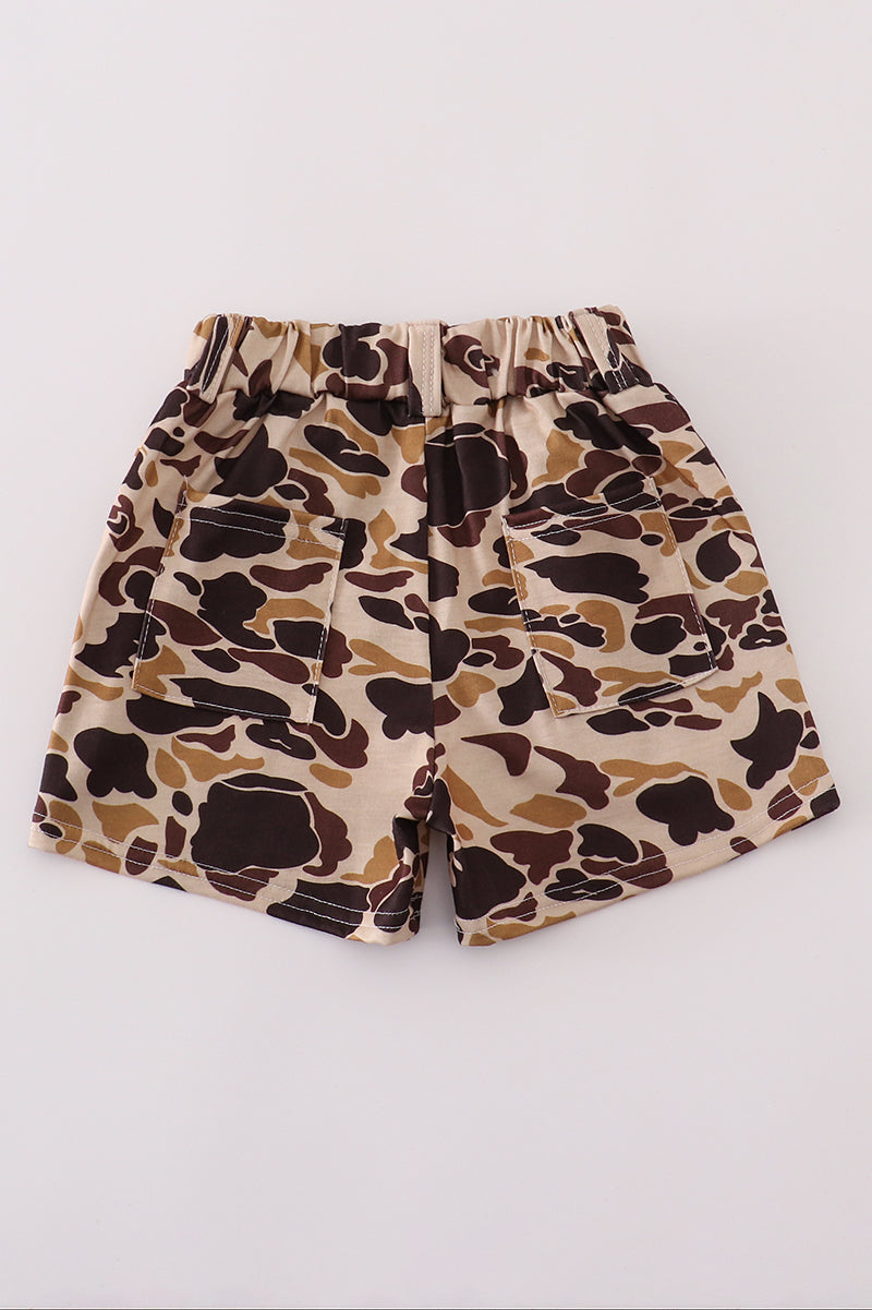 Camouflage print dad&me shorts