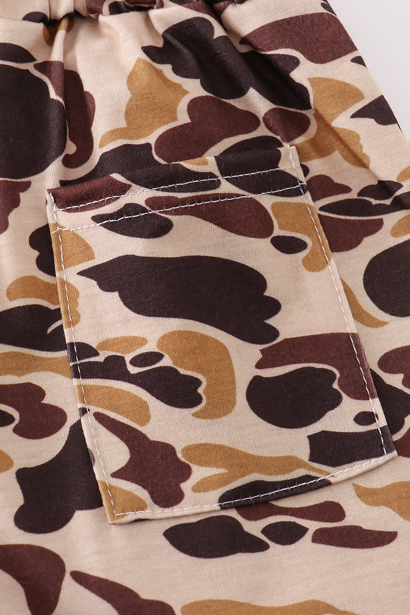 Camouflage print dad&me shorts