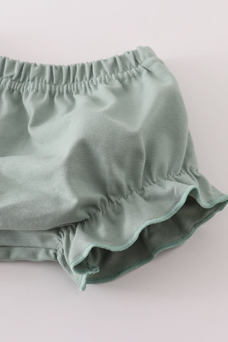 Fall print ruffle bloomer set