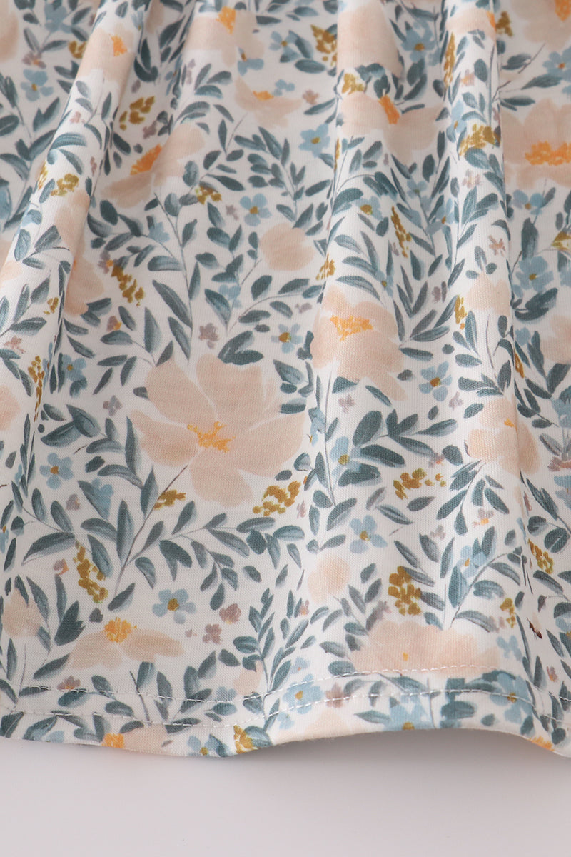 Fall floral ruffle pants set