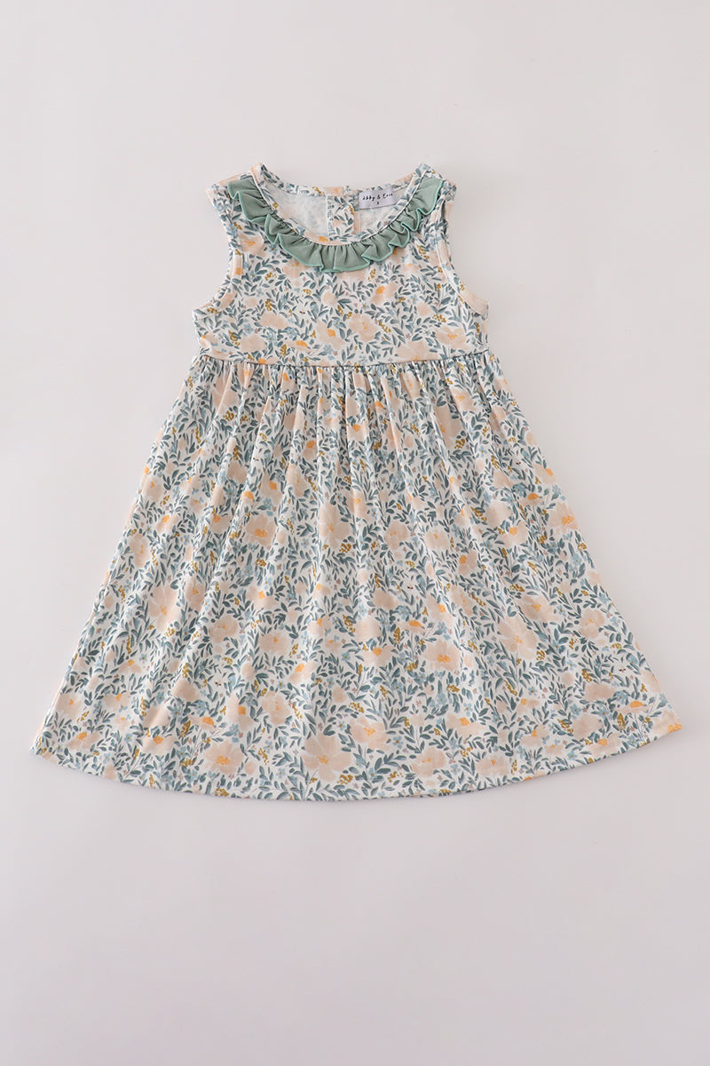 Fall floral ruffle mom&me dress