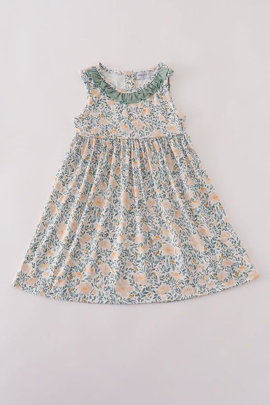 Fall floral ruffle mom&me dress