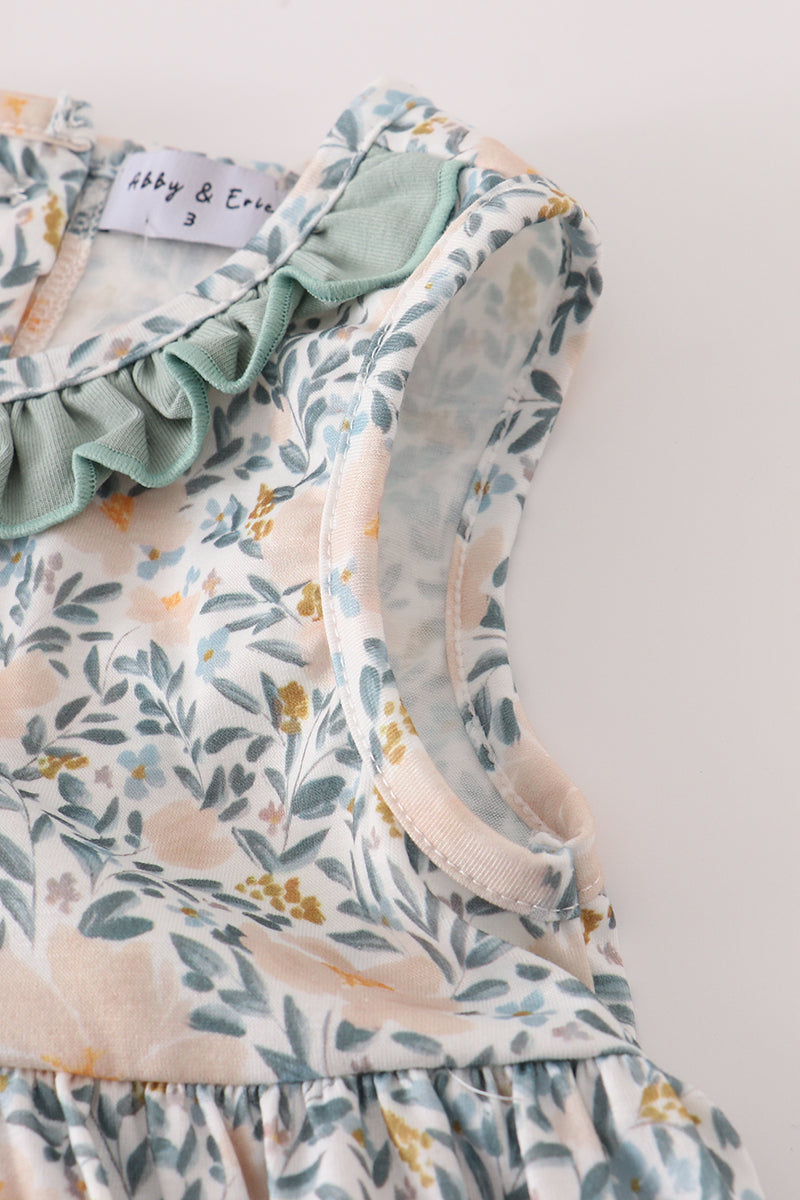 Fall floral ruffle mom&me dress