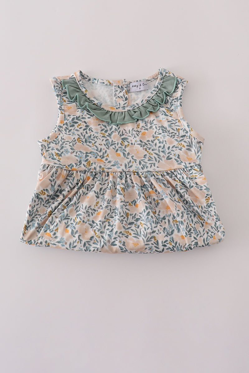 Fall floral ruffle mom&me dress