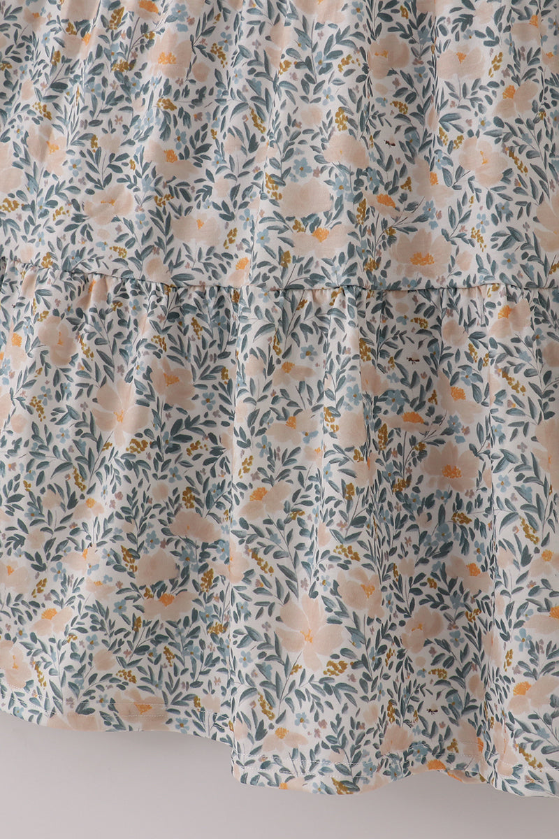 Fall floral ruffle mom&me dress