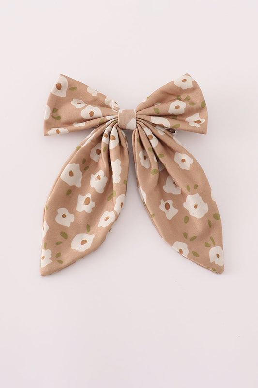 Mustard & mint floral hair sailor bow
