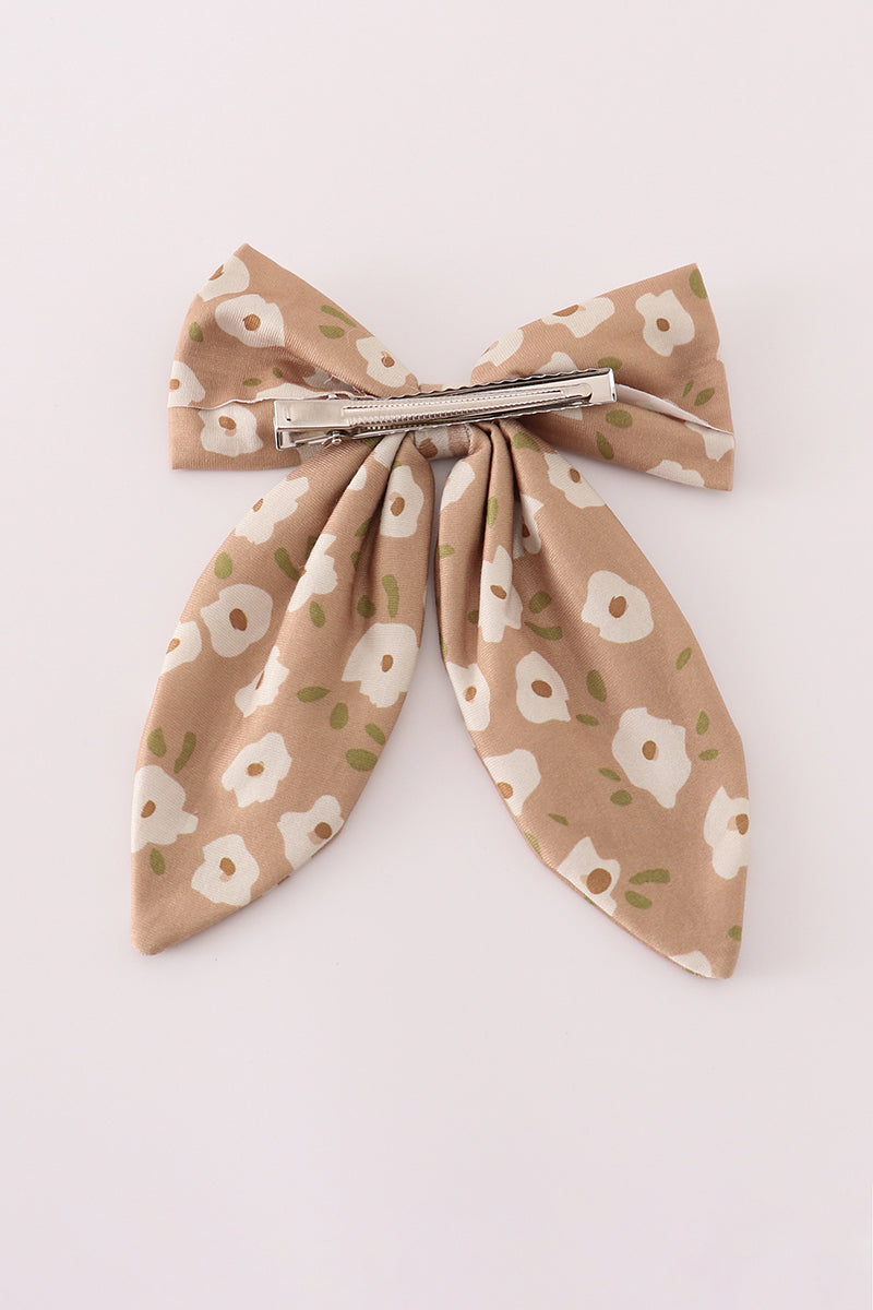 Mustard & mint floral hair sailor bow