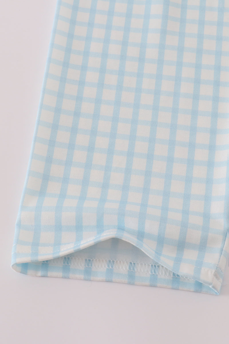 Puppy gingham pants set