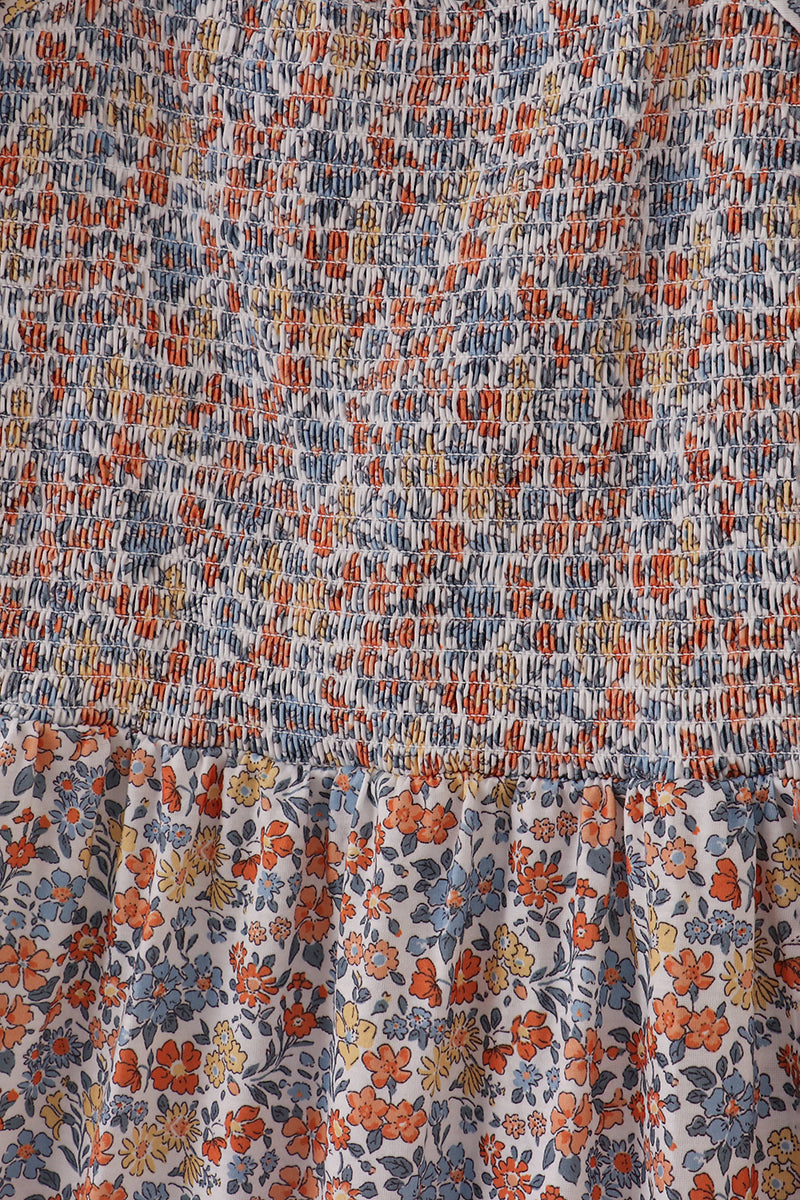 Fall floral smocked mom dress