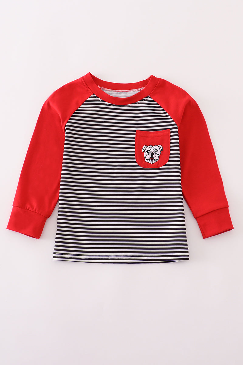 Georgia bulldog stripe top