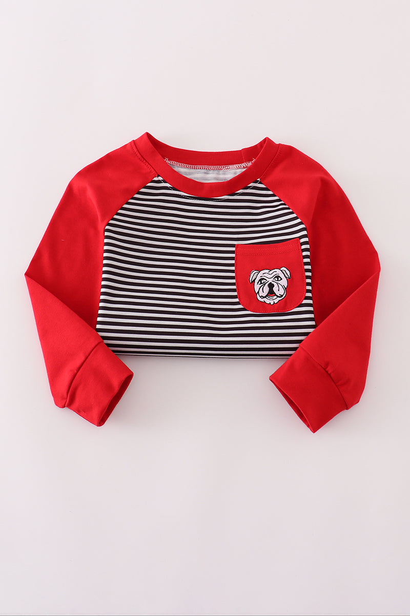 Georgia bulldog stripe top