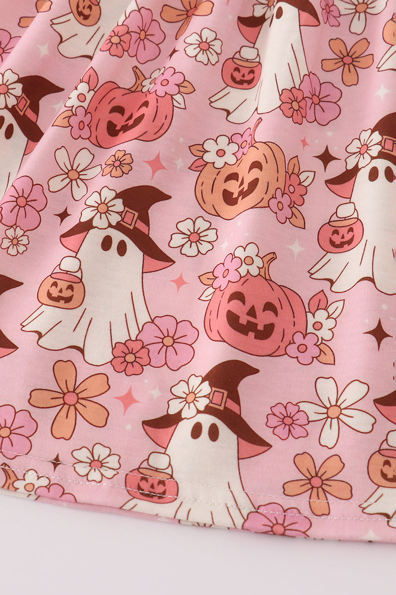 Pumpkin ghost ruffle dress