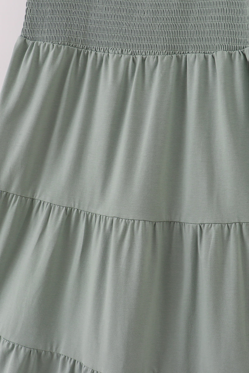 Smocked tiered mom dress