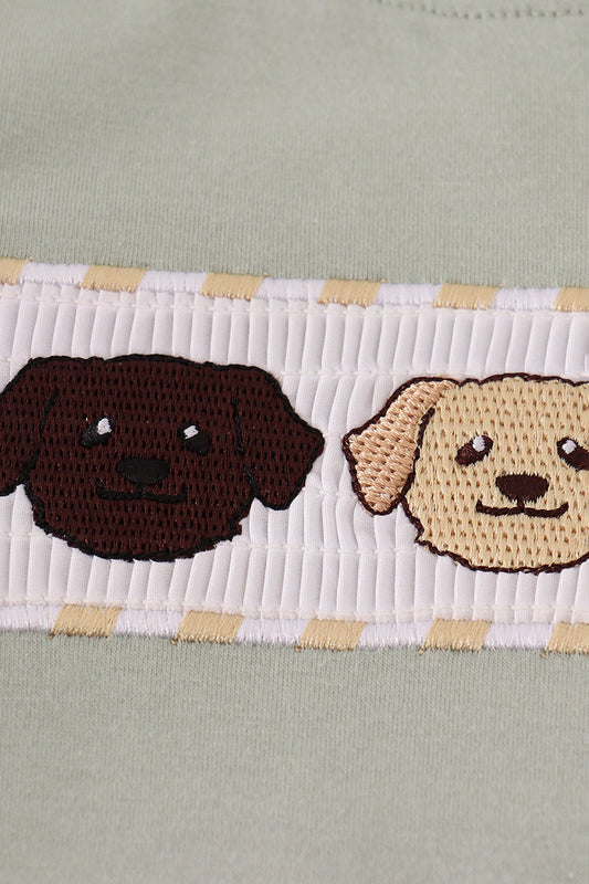 Puppy machine smocked pants set