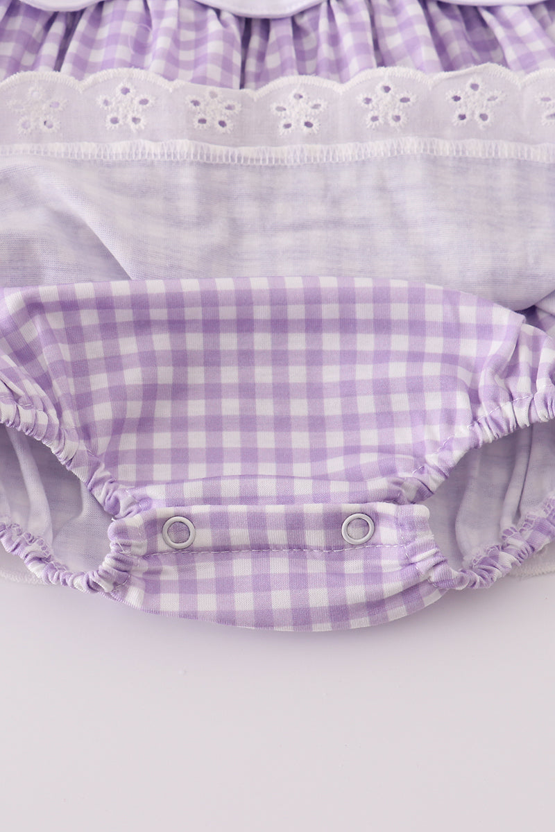 Lavender ribbon lace gingham bubble