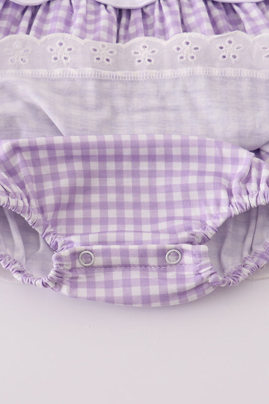Lavender ribbon lace gingham bubble