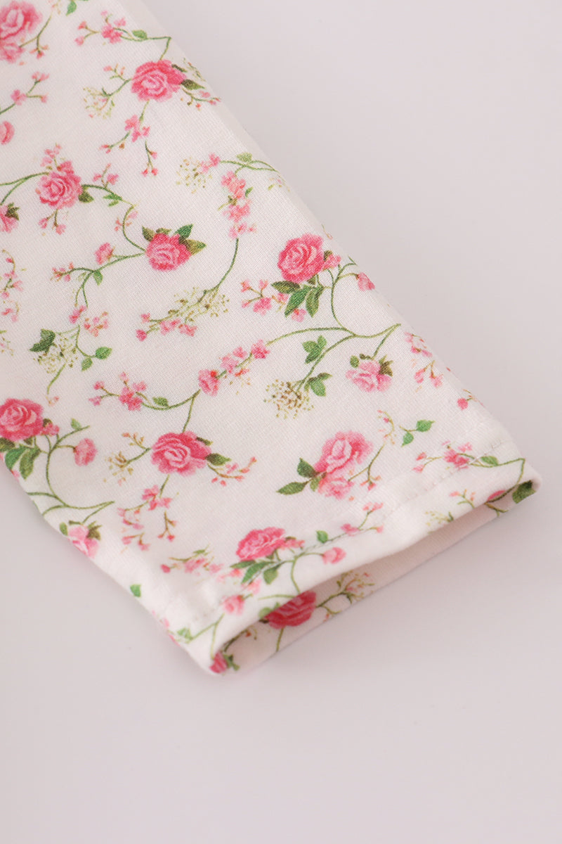 Pink rose hand smocked bloomer set