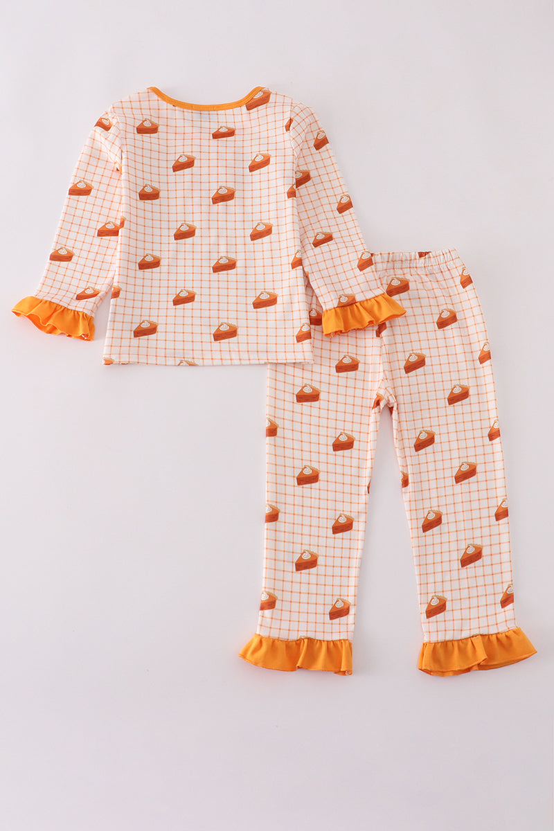 Sweet as pie print ruffle pajamas set