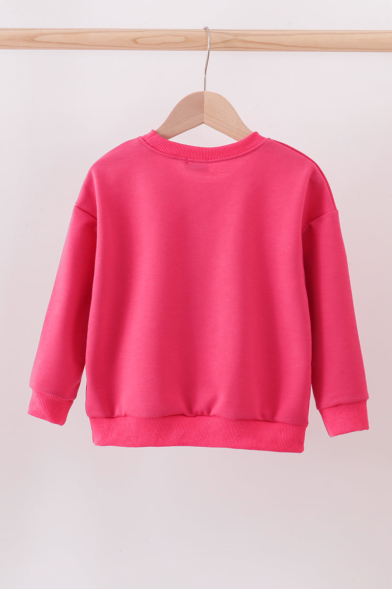 Megenta christmas tree sequin mom&me top