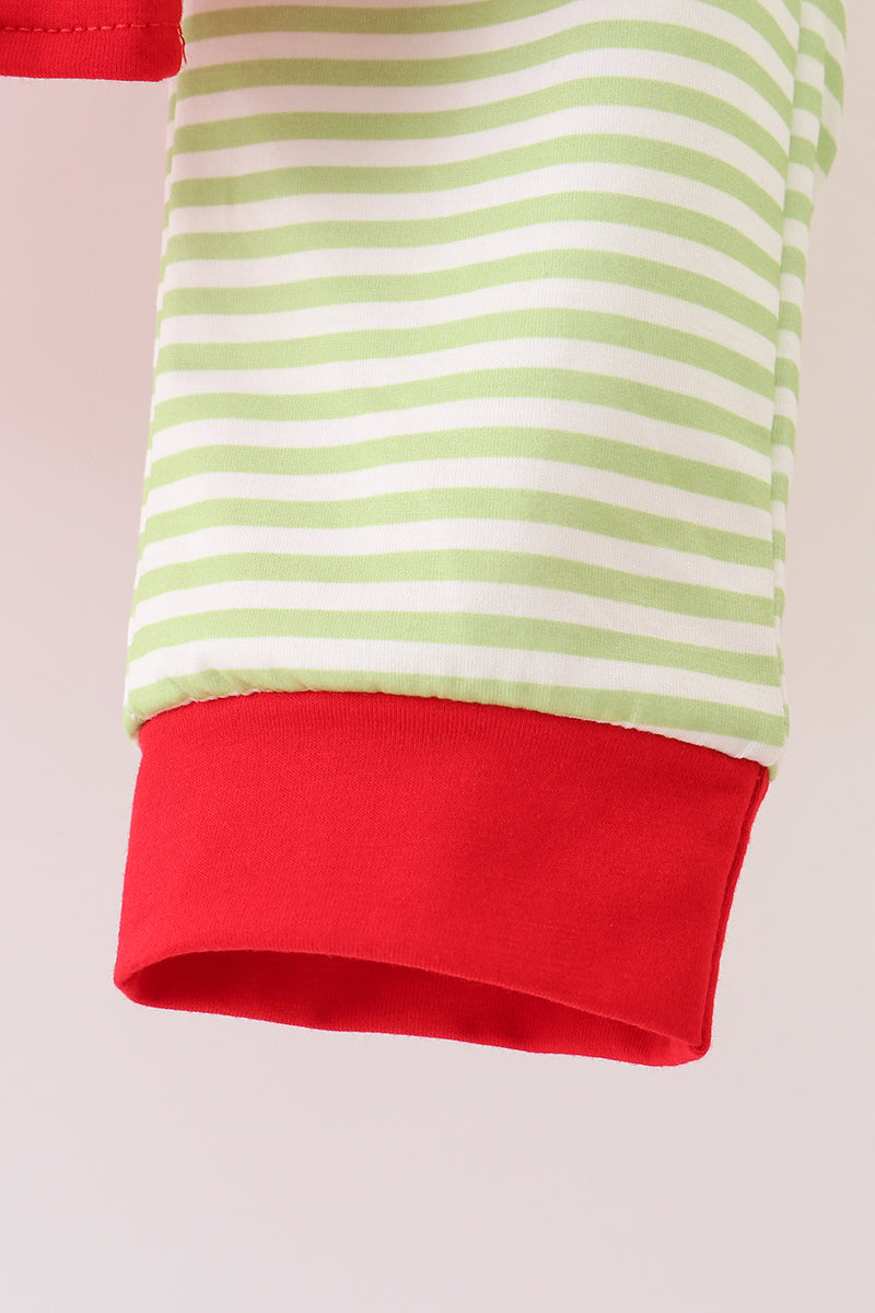 Red christmas tree embroidery pants set