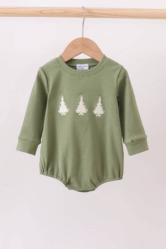 Green christmas tree ribbon embroidery bubble