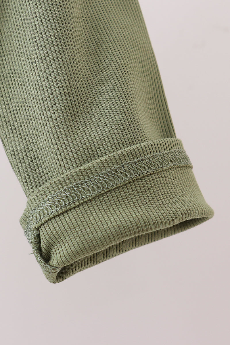 Green christmas tree ribbon embroidery top