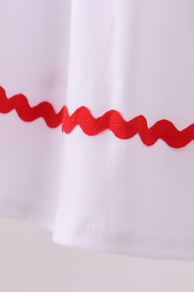 White santa claus smocked dress