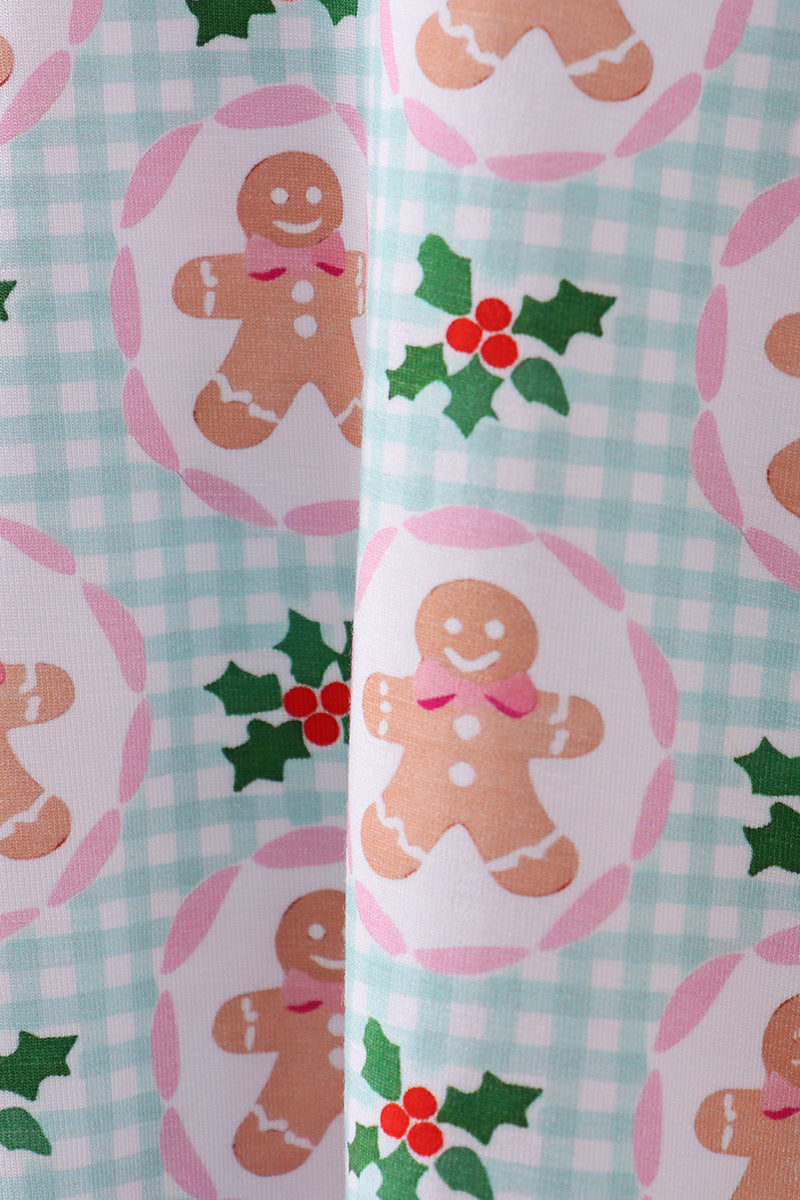 Pink christmas tree bamboo pajama set