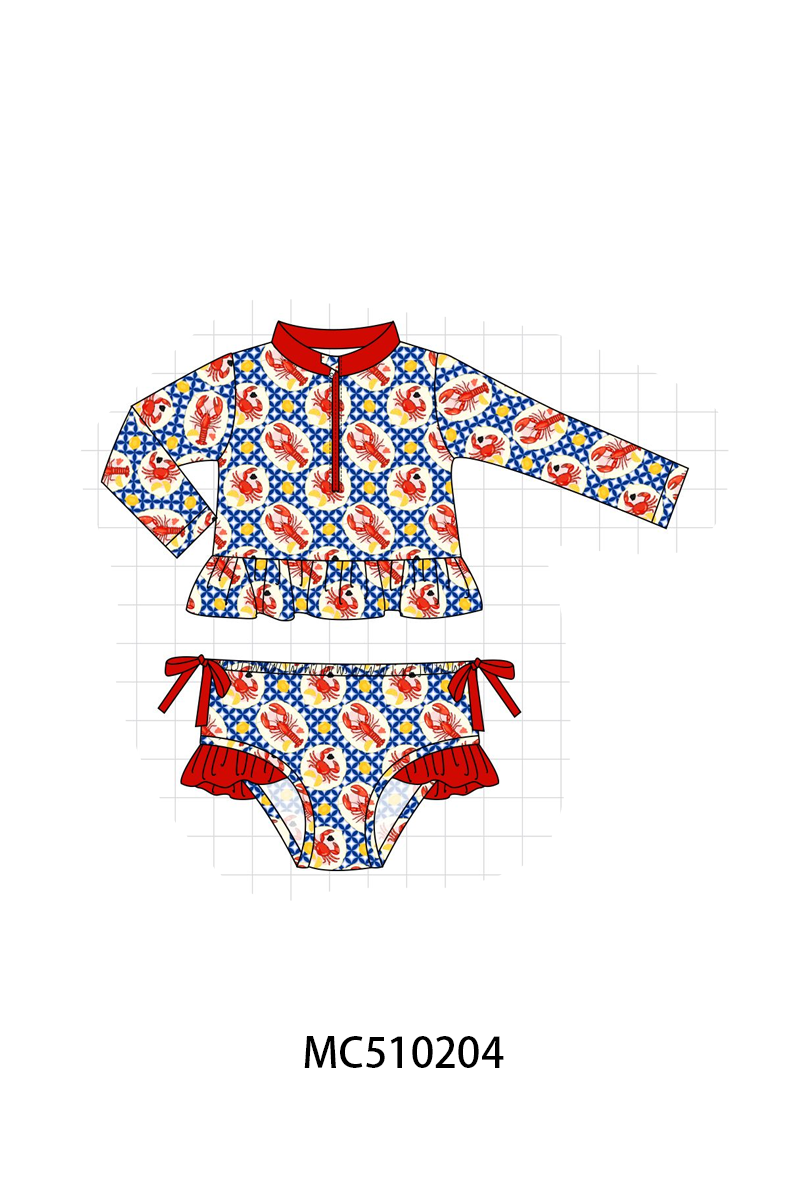 PO71 Red lobster crab lemon print collection